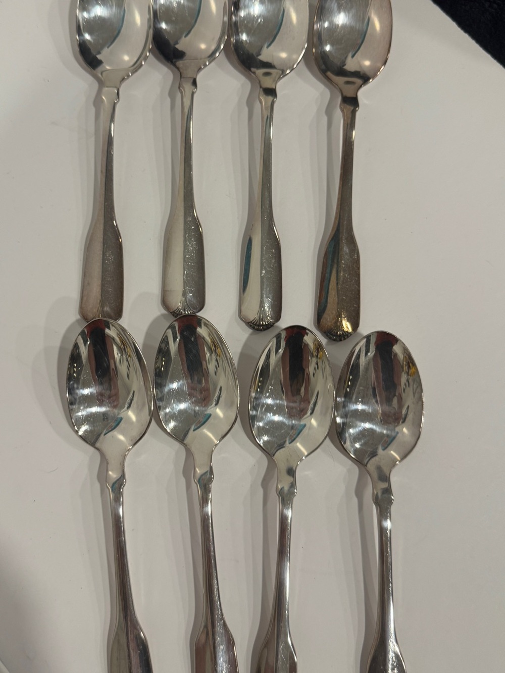 Polished Silver Dessert Spoon Set - Classic Stainless Flatware (8 Pieces)